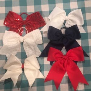 Big Cheer Bows with hair ties